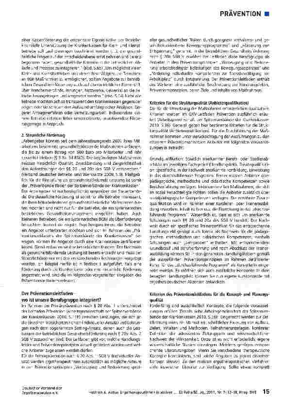Vorschauseite 4: Aktive Ergotherapeutinnen in aktiven Betrieben