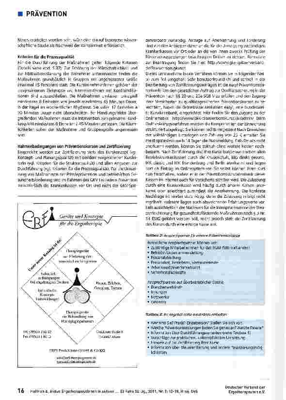 Vorschauseite 5: Aktive Ergotherapeutinnen in aktiven Betrieben