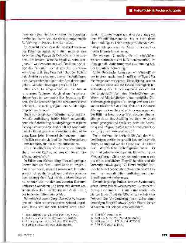 Vorschauseite 2: Aufklärung und Einwilligung vor ärztlichen Eingriffen: Wer muss wen aufklären?