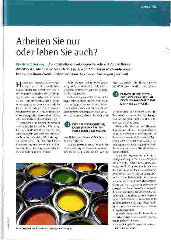 Vorschauseite 1: Arbeiten Sie nur oder leben Sie auch?