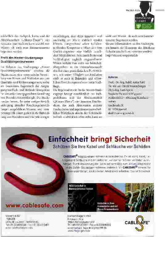 Vorschauseite 4: Neues Curriculum der Sicherheitstechnik an der Bergischen Universität Wuppertal