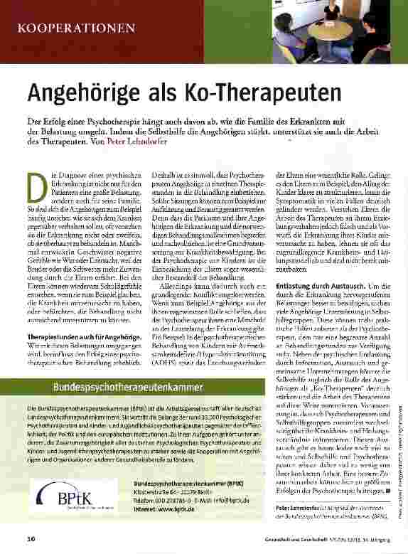 Vorschauseite 1: Angehörige als Ko-Therapeuten