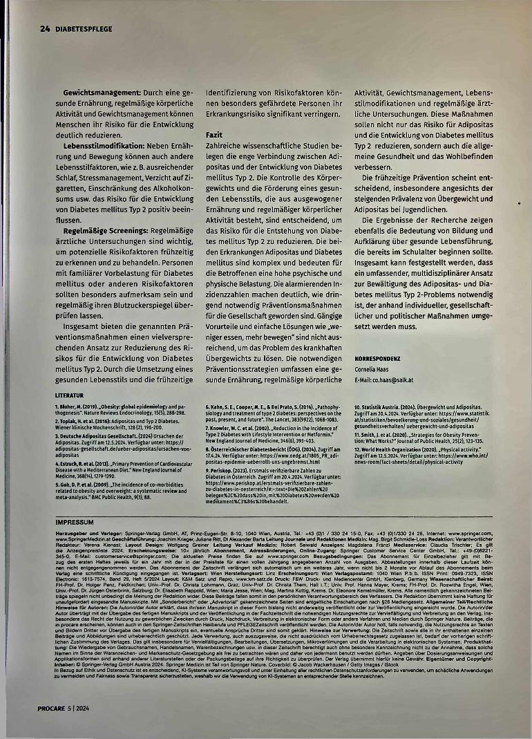 Vorschauseite 3: Adipositas, Diabetes und ihre gemeinsamen Risikofaktoren