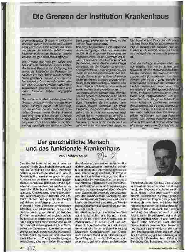 Vorschauseite 1: Der ganzheitliche Mensch und das funktionale Krankenhaus
