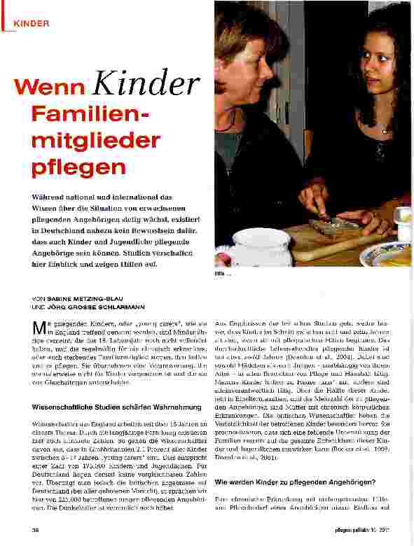 Vorschauseite 1: wenn Kinder Familienmitglieder pflegen