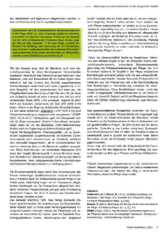 Vorschauseite 2: Bedeutung von Expertenstandards für das pflegerische Handeln