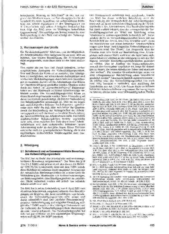 Vorschauseite 2: Kehrtwende in der BAG-Rechtsprechung zum Vorbeschäftigungsverbot bei sachgrundloser Befristung nach §14 Abs. 2 S. 2 TzBfG