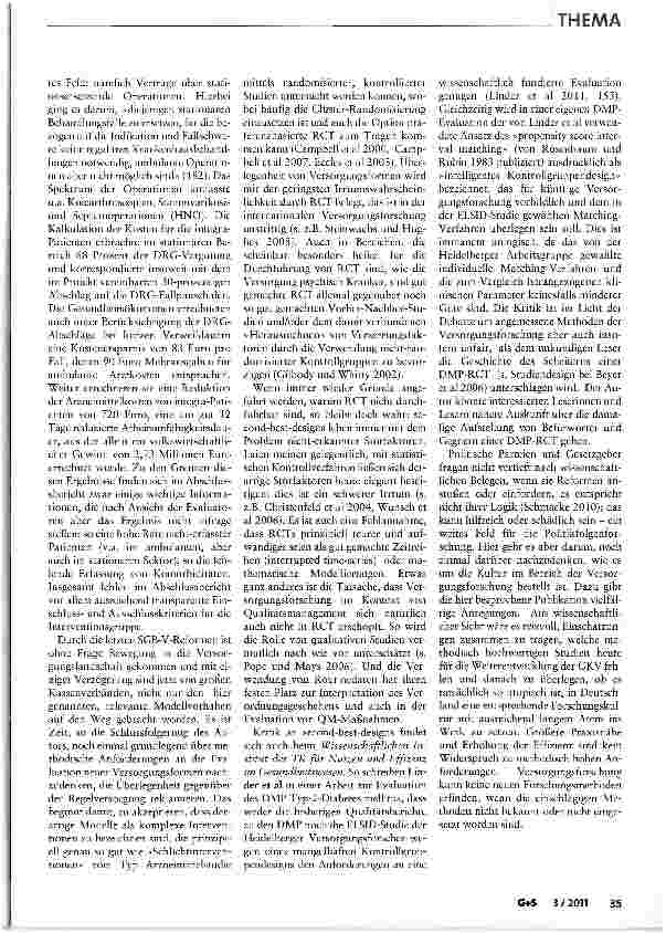 Vorschauseite 4: Oualitätsmanagement im Gesundheitswesen: der weite Weg der Evidenzbasierung in der Versorgungsforschung