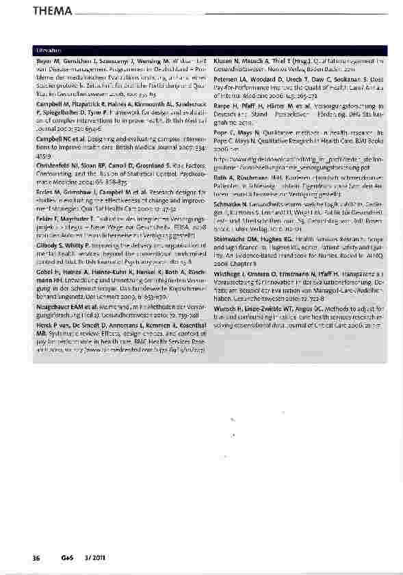 Vorschauseite 5: Oualitätsmanagement im Gesundheitswesen: der weite Weg der Evidenzbasierung in der Versorgungsforschung