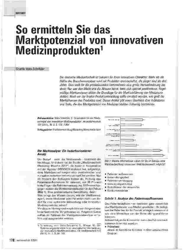 Vorschauseite 1: So ermitteln Sie das Marktpotenzial von innovativen Medizinprodukten1