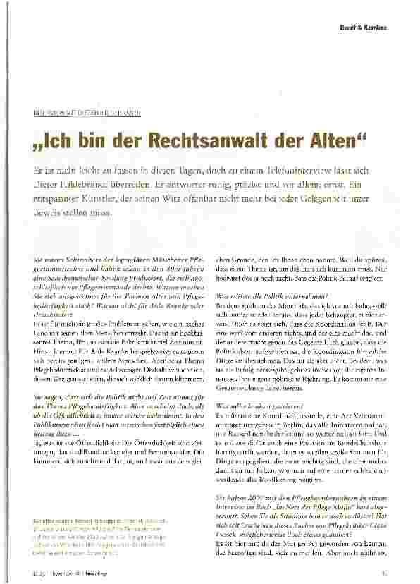 Vorschauseite 1: „Ich bin der Rechtsanwalt der Alten