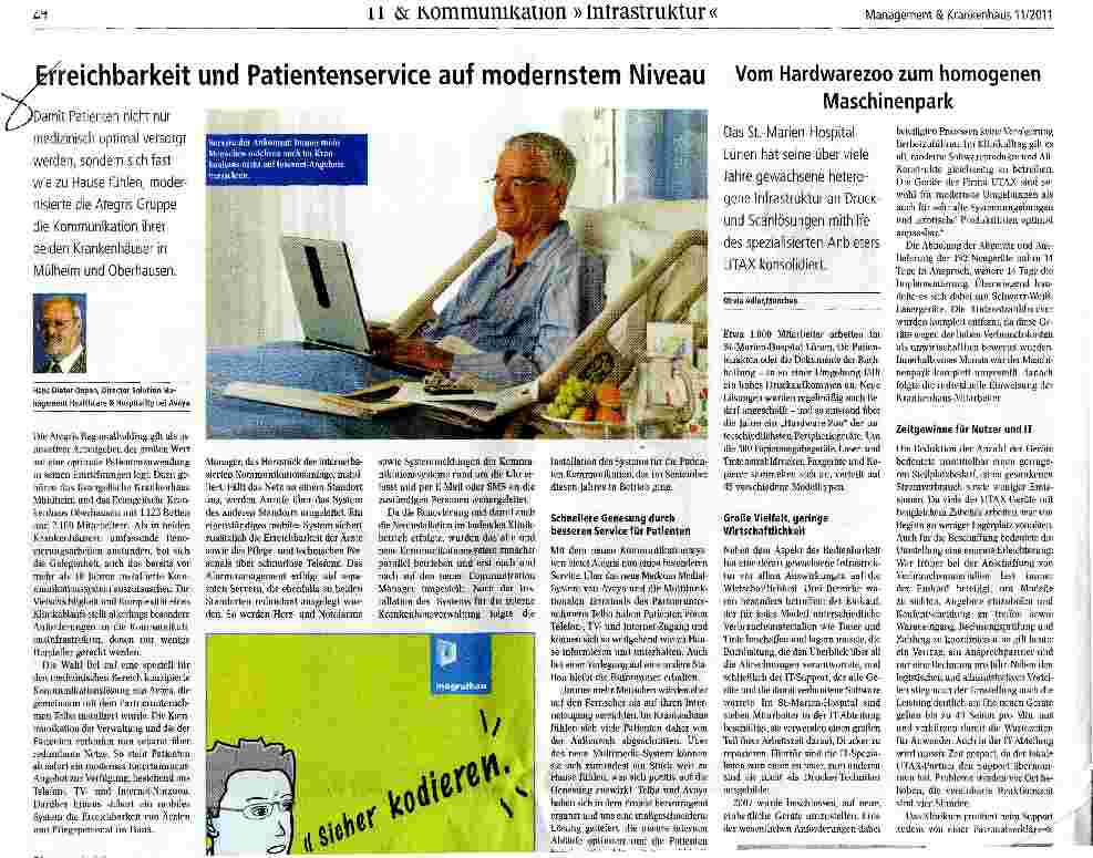 Vorschauseite 1: Erreichbarkeit und Patientenservice auf modernstem Niveau