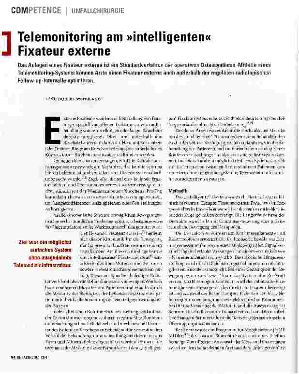 Vorschauseite 1: Telemonitoring am »intelligenten« Fixateur externe