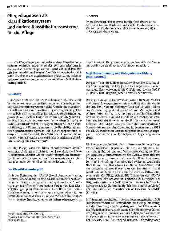 Vorschauseite 1: Pflegediagnosen als Klassifikationssystem und andere Klassifikationssysteme für die Pflege