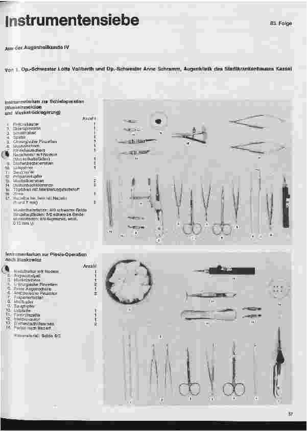Vorschauseite 1: Instrumentensiebe Aus der Augenheilkunde IV 83. Folge