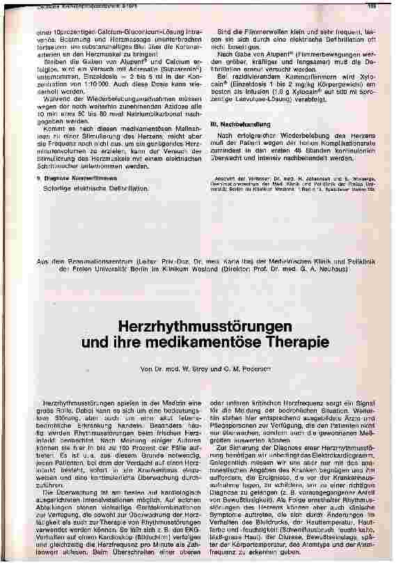 Vorschauseite 1: Herzrhythmusstörungen und ihre medikamentöse Therapie