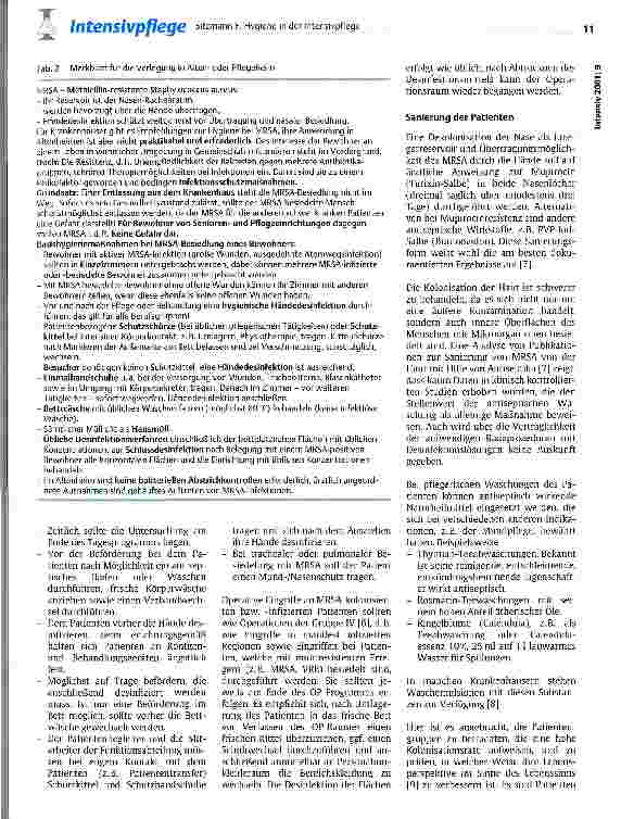 Vorschauseite 4: Hygiene in der Intensivpflege - Sinnvolle und nicht sinnvolle Präventionsmaßnahmen und Verhalten bei Patienten mit MRSA