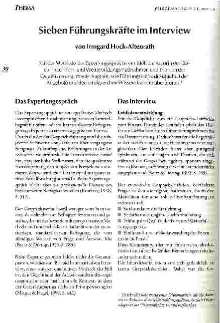 Vorschauseite 1: Sieben Führungskräfte im Interview