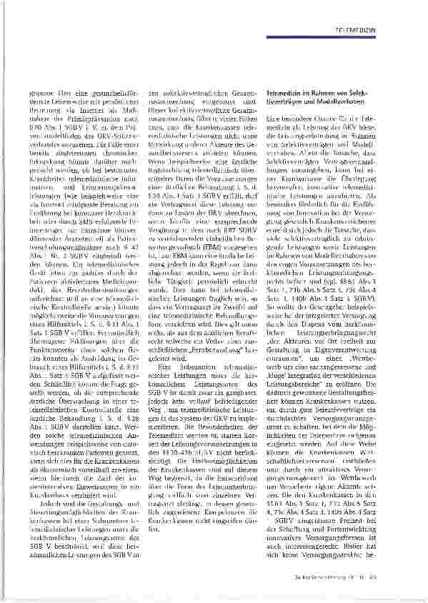 Vorschauseite 4: Telemedizin in der GKVGestaltungsmöglichkeiten der Krankenkassen und aufsichtsrechtliche Grenzen