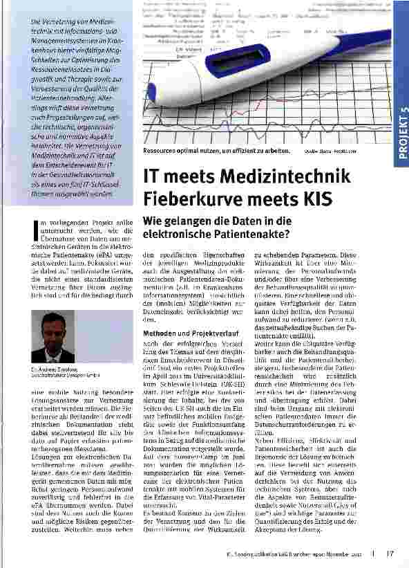 Vorschauseite 1: IT meets Medizintechnik Fieberkurve meets KIS