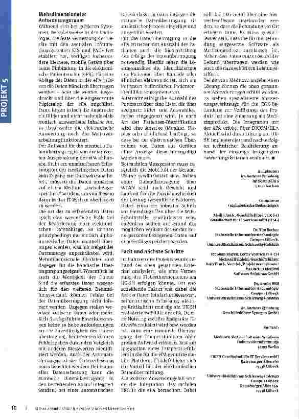 Vorschauseite 2: IT meets Medizintechnik Fieberkurve meets KIS