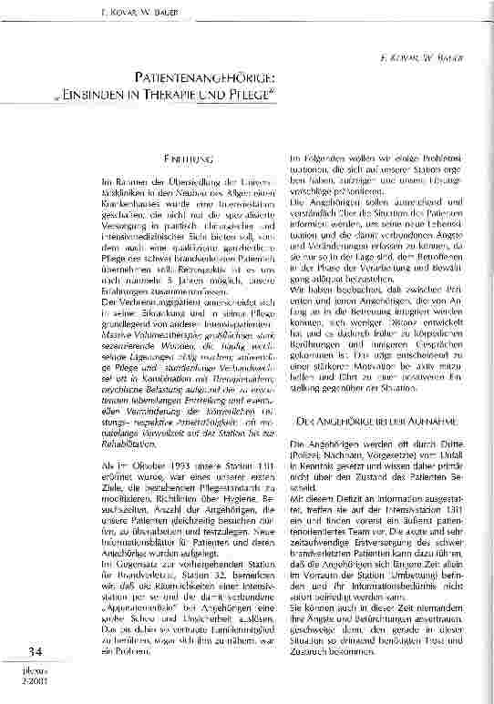 Vorschauseite 1: Patientenangehörige: Einbinden in Therapie und Pflege