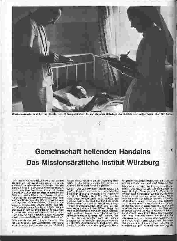 Vorschauseite 1: Gemeinschaft heilenden Handelns Das Missionsärztliche Institut Würzburg