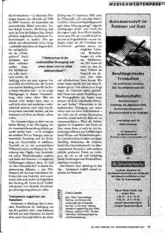Vorschauseite 3: Daten sammeln! Ein Chip für mehr Arzneimittelsicherheit