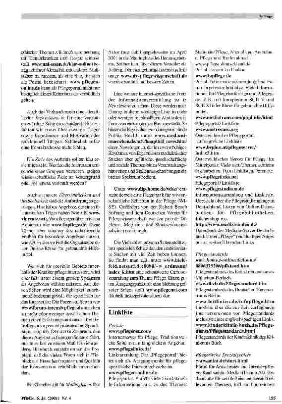 Vorschauseite 2: Pflegesites im www
