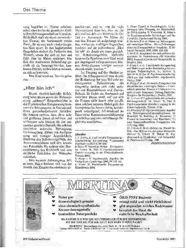 Vorschauseite 4: ALARMSIGNALE DES KÖRPERSDROHENDE FRÜHGEBURT AUS PSYCHOSOMATISCHER SICHT
