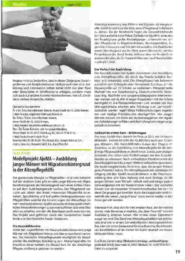 Vorschauseite 2: Subjektive Gesundheit und Bedarfe von Männern im mittleren Lebensalter -eine Studie des Runden Tischs Männergesundheit in Bremen