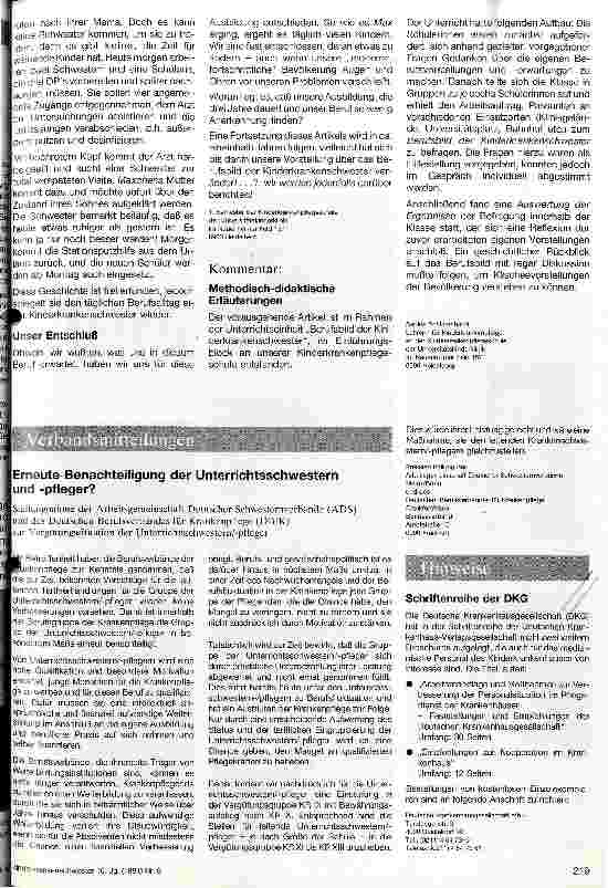 Vorschauseite 2: Berufsbild der Kinderkrankenschwester