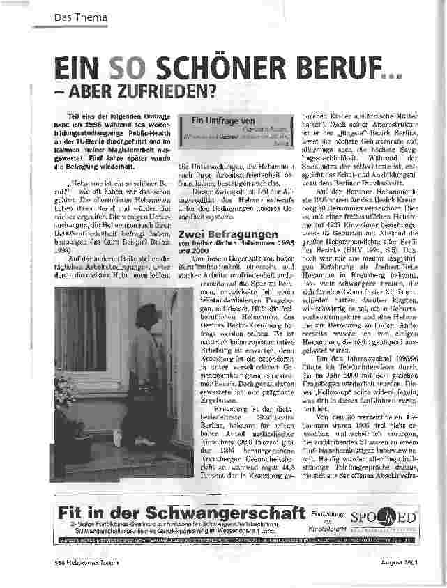 Vorschauseite 1: EIN SO SCHÖNER BERUF-ABER ZUFRIEDEN?