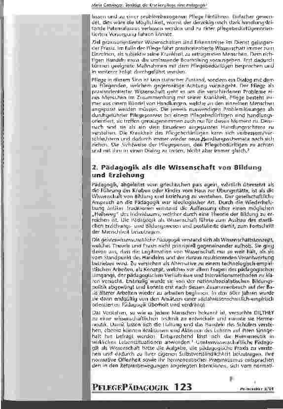 Vorschauseite 3: Benötigt die Krankenpflege eine Pädagogik?