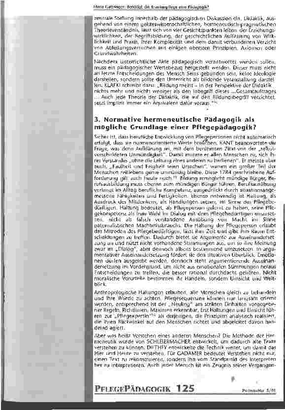 Vorschauseite 5: Benötigt die Krankenpflege eine Pädagogik?