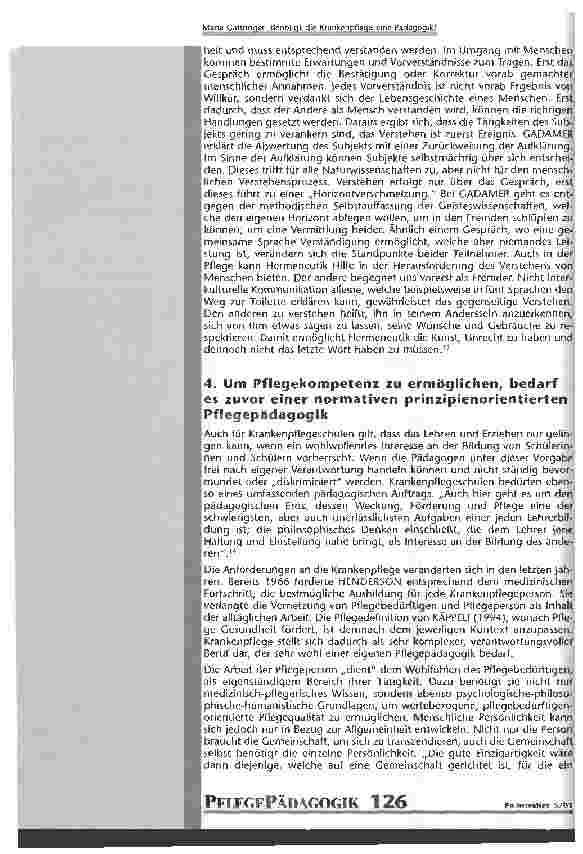 Vorschauseite 6: Benötigt die Krankenpflege eine Pädagogik?