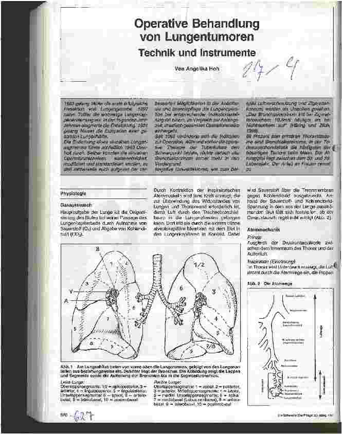 Vorschauseite 1: Operative Behandlung von Lungentumoren Technik und Instrumente