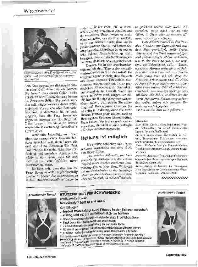 Vorschauseite 3: SEXUELL TRAUMATISIERTE FRAUEN (TEIL 2)BEDEUTUNG FÜR SCHWANGERE UND GEBURT