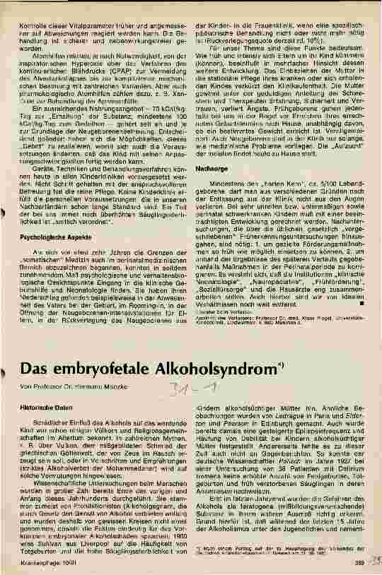 Vorschauseite 1: Das embryofetale Alkoholsyndrom