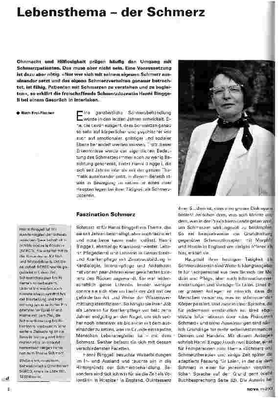Vorschauseite 1: Lebensthema - der Schmerz