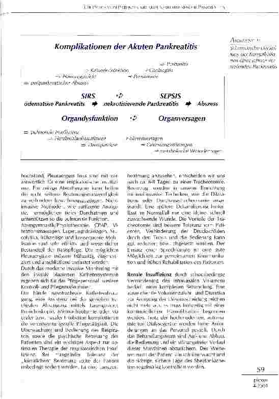 Vorschauseite 2: Die Pflege von Patienten mit akut nekrotisierender Pankreatitis