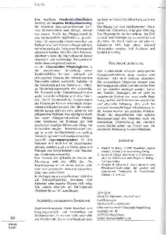 Vorschauseite 3: Die Pflege von Patienten mit akut nekrotisierender Pankreatitis