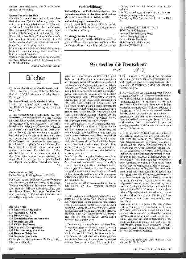 Vorschauseite 1: Wo sterben die Deutschen?