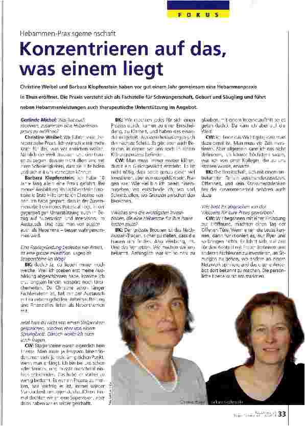 Vorschauseite 1: Konzentrieren auf das, was einem liegt