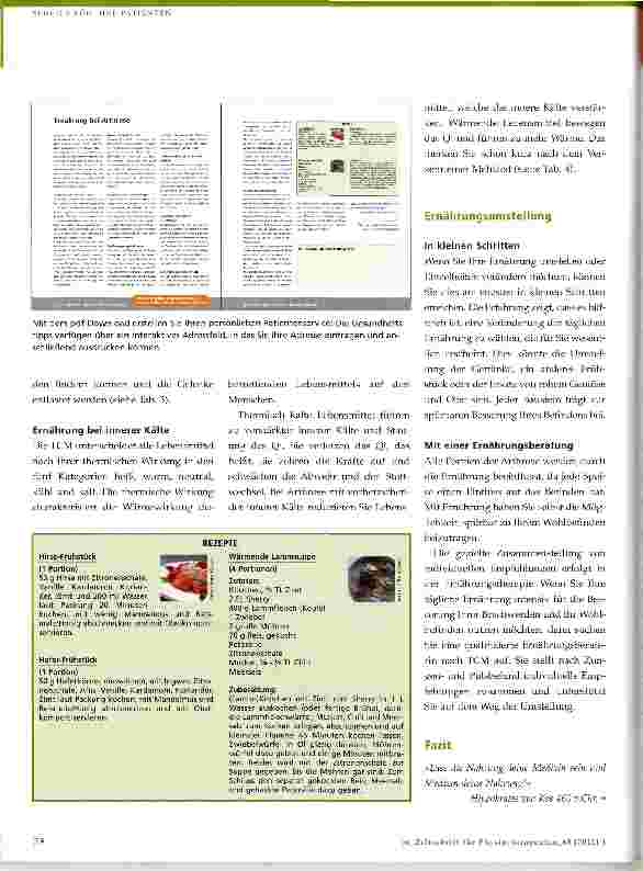 Vorschauseite 3: Ernährung bei ArthroseAus Sicht der Traditionellen Chinesischen Medizin (TCM)