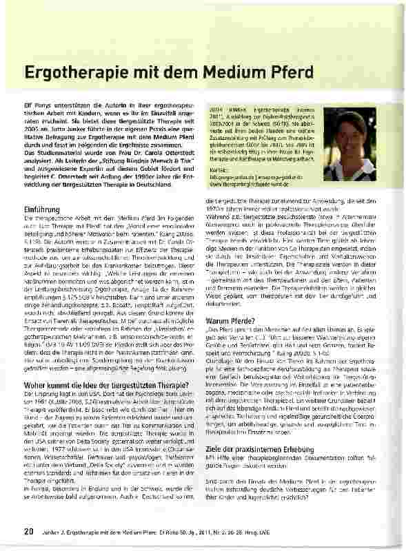 Vorschauseite 1: Ergotherapie mit dem Medium Pferd