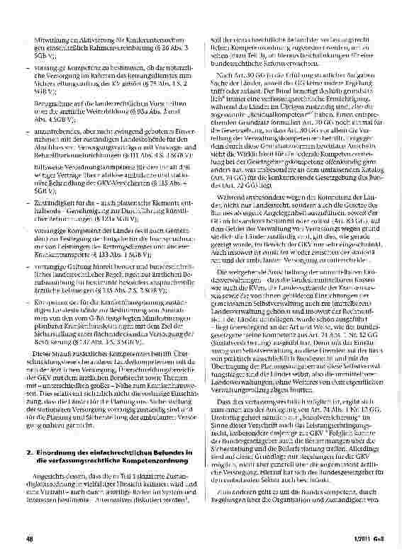 Vorschauseite 3: Zur Rolle der Länder bei der Sicherstellung bedarfsgerechter medizinischer Versorgung inder GKV