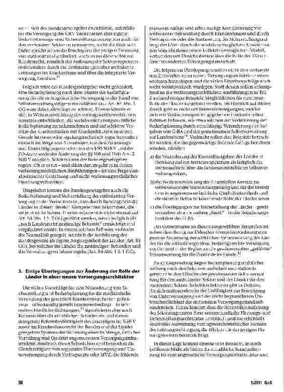 Vorschauseite 5: Zur Rolle der Länder bei der Sicherstellung bedarfsgerechter medizinischer Versorgung inder GKV
