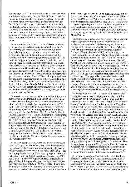 Vorschauseite 6: Zur Rolle der Länder bei der Sicherstellung bedarfsgerechter medizinischer Versorgung inder GKV