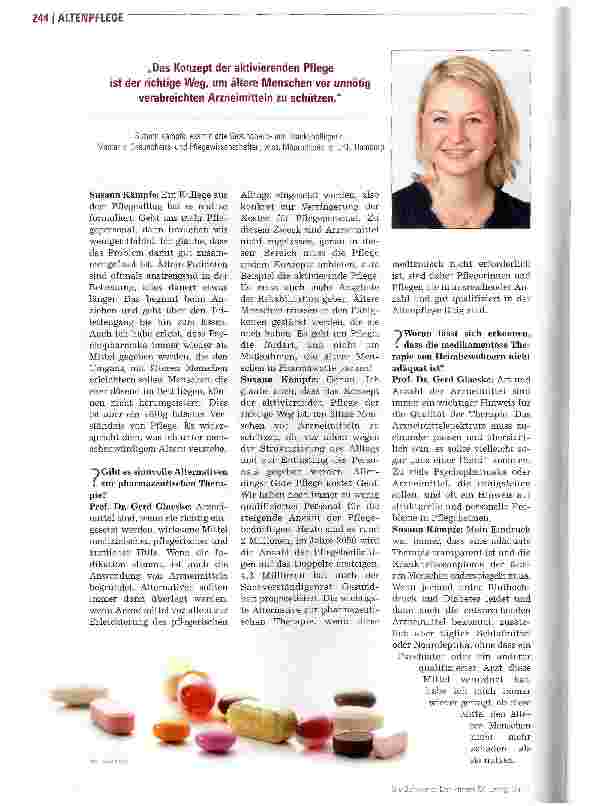 Vorschauseite 3: Arzneimitteltherapie im Pflegeheim Chemische Gewalt gegen ältere Menschen muss vermieden werden